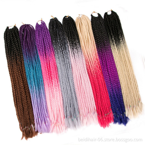 24inch Ombre Box Braids Thick Thin Crochet Braids Wholesale